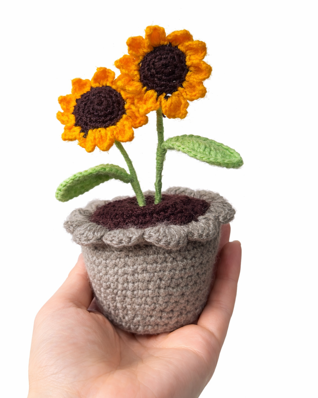 CROCHET MULTIPLE FLOWER PLANT POT